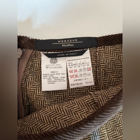 Women’s Max Mara WEEKEND LINE Wool Herringbone
Flare Long Skirt Brown size 10 - Picture 2 of 10